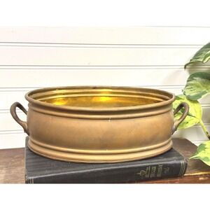 Vintage‎ Brass double handled Oval Planter